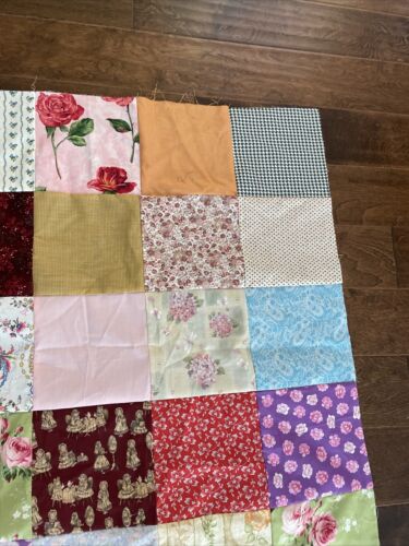Trapuntino cucito a macchina fatto a mano multicolore blocchi 8” non finito 58X72 QCT - Foto 4 di 18