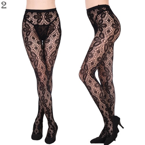 Lingerie Fishnet Black Pantyhose Tights Jacquard Stockings Plus Size Womens Se ❥ - Picture 3 of 21
