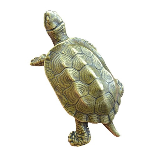 Brass Vintage Turtle Figurine Statue Animal Figurines Toys Desktop Decoration - Picture 6 of 6