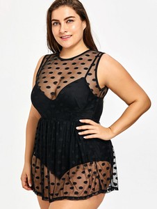 Women-039-s-Plus-Size-Polka-Dot-One-Piece-Backless-Sexy-Bikini-Bathing-Suit-Swimsuit