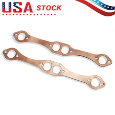 SBC Oval Port Copper Header Exhaust Gaskets For SB Chevy 327 305 350 Reusable