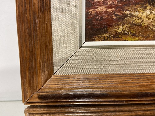 VTG. Impressionist Oil Painting Fall Scene Trees Creek Framed Mid Century Art - Picture 3 of 11