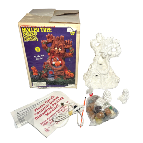 Vintage Wee Crafts Halloween Holler Tree Pumpkin Carving New Open Box Unpainted - Bild 2 von 21