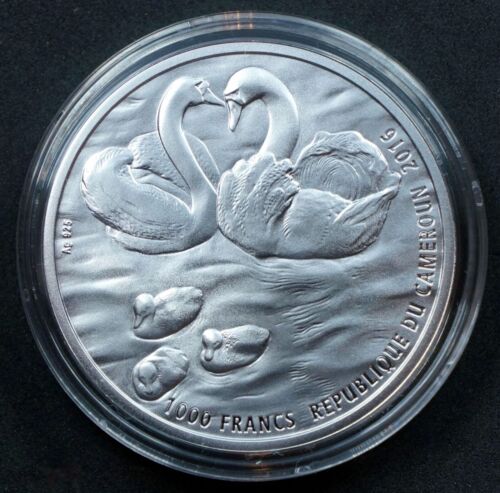 2016 Cameroon Love is Precious Swan Silver Color Coin Valentine Romantic Wedding - Picture 5 of 5