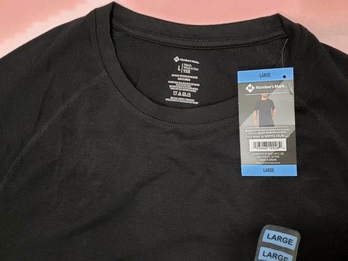 Member's Mark Men Work It Out Tee Black Soot Heather ~ Wicking~ Anti Odor Large - Picture 1 of 5