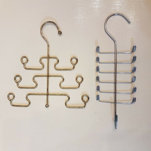 Metal NECK TIE ORGANIZER LOT of 2 Belt Scarf Hanger Closet Organization - Imagen 2 de 4