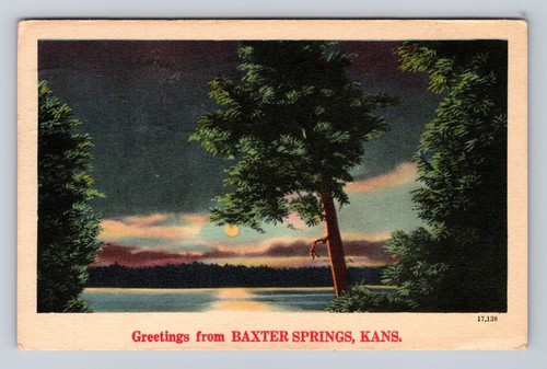 Baxter Springs KS-Kansas, General Greetings, Scenic View Vintage c1946 Postcard