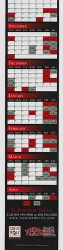Refrigerator Magnet Trenton Devils 2008 - 2009 Game Schedule ECHL 14" x 2 1/2" ! - Picture 3 of 4