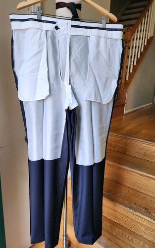 Canali Blue Pinstripe 100% Wool Suit Men Size ~US46L/EU56L Pant 41" x 32.5" - Picture 19 of 24