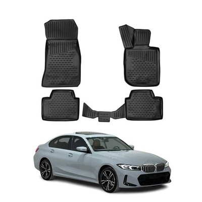 OMAC Floor Mats Liner for BMW 3 Series G20 Sedan 2019-2026 Rubber TPE Black 4Pcs