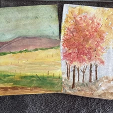 Original watercolor paintings 9x12” original Landscapes Lot of 2 Unframed