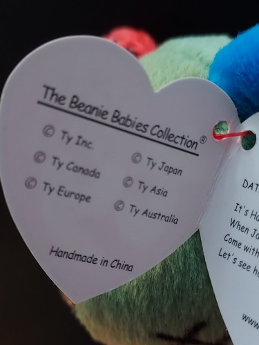 TY Beanie Baby - FRANKENTEDDY Bär rot/lila Füße mit fehlenden Stichen - Bild 9 von 17