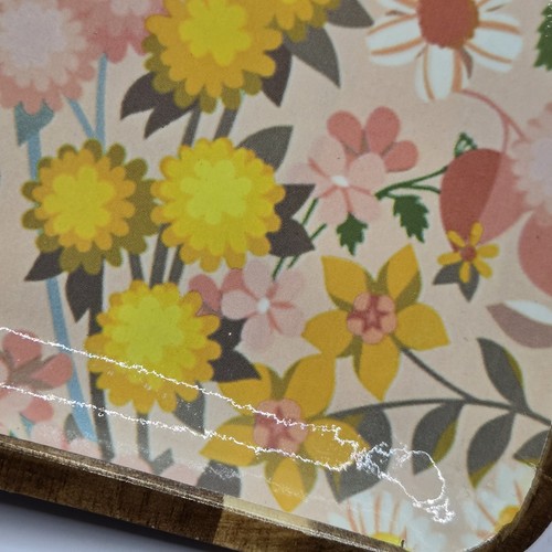 Creative Co-Op Yellow W White Acacia Flowers Decorative Enameled Wood Tray 6.25" - Picture 5 of 13