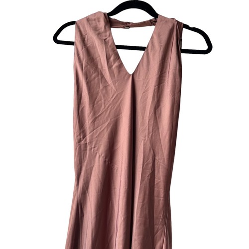 show me your mumu Jasmin Neckholder Midi Kleid Kupfer Luxus Satin Damen Small - Bild 7 von 13