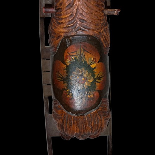 Volkskunst Holz Schwarzwälder Bärenwippe handgeschnitzt primitiv Vintage - Bild 13 von 16