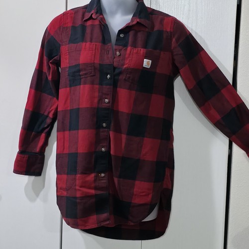 Carhartt Damen Rugged Flex Flannel Hemd Gr. M (8/10) rot schwarz Buffalo kariert