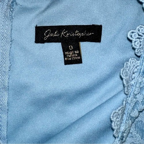 NWT Jodi Kristopher Lace Sky Blue Skater Dress Size 0 - Picture 8 of 16