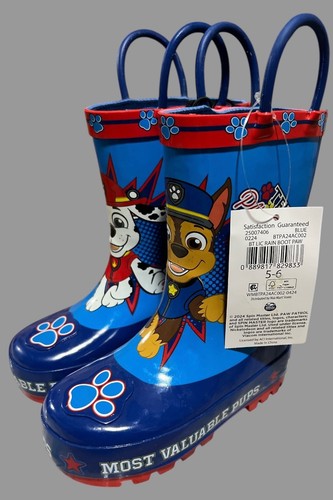 Paw Patrol Kleinkind Jungen Gummi Regen Stiefel Größe 5/6 zum Überziehen blau rot NEU - Bild 2 von 8