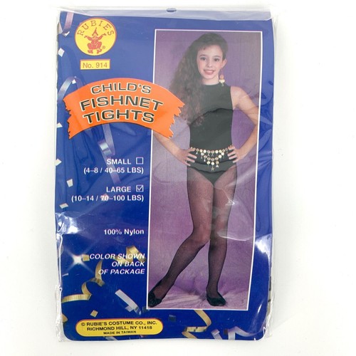 Rubies Child's Black Fishnet Tights Size Large - Picture 4 of 4