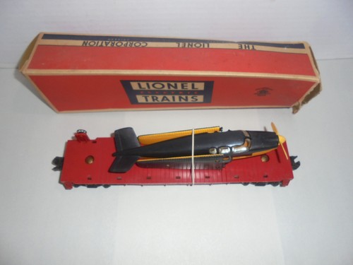 LIONEL 6800 AIRPLANE TRAIN FLAT CAR WITH ORIGINAL BOX VINTAGE POST WAR O GAUGE - Picture 3 of 6