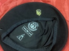 Iraq-Vintage Iraqi Fedayeen Saddam Black Beret W/ Fedayeen Pin, 1990’s  Rare