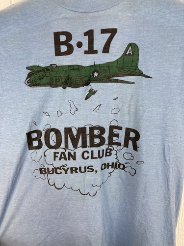 Camiseta De Colección B17 Bomber Fan Club Bucyrus Ohio Pantalla Estrellas Polialgodón Pequeña - Imagen 6 de 16