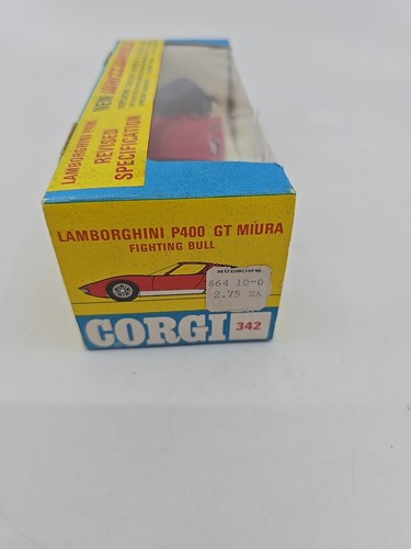 Corgi Toys 342 Red Lamborghini P400GT Miura Fighting Bull Whizz Wheels W/Box H/M - Picture 4 of 20