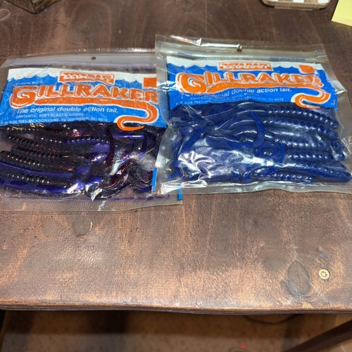 Gillraker Worms 2 packs Lot Blue and Purple Soft Bait Fishing Assorted Mix