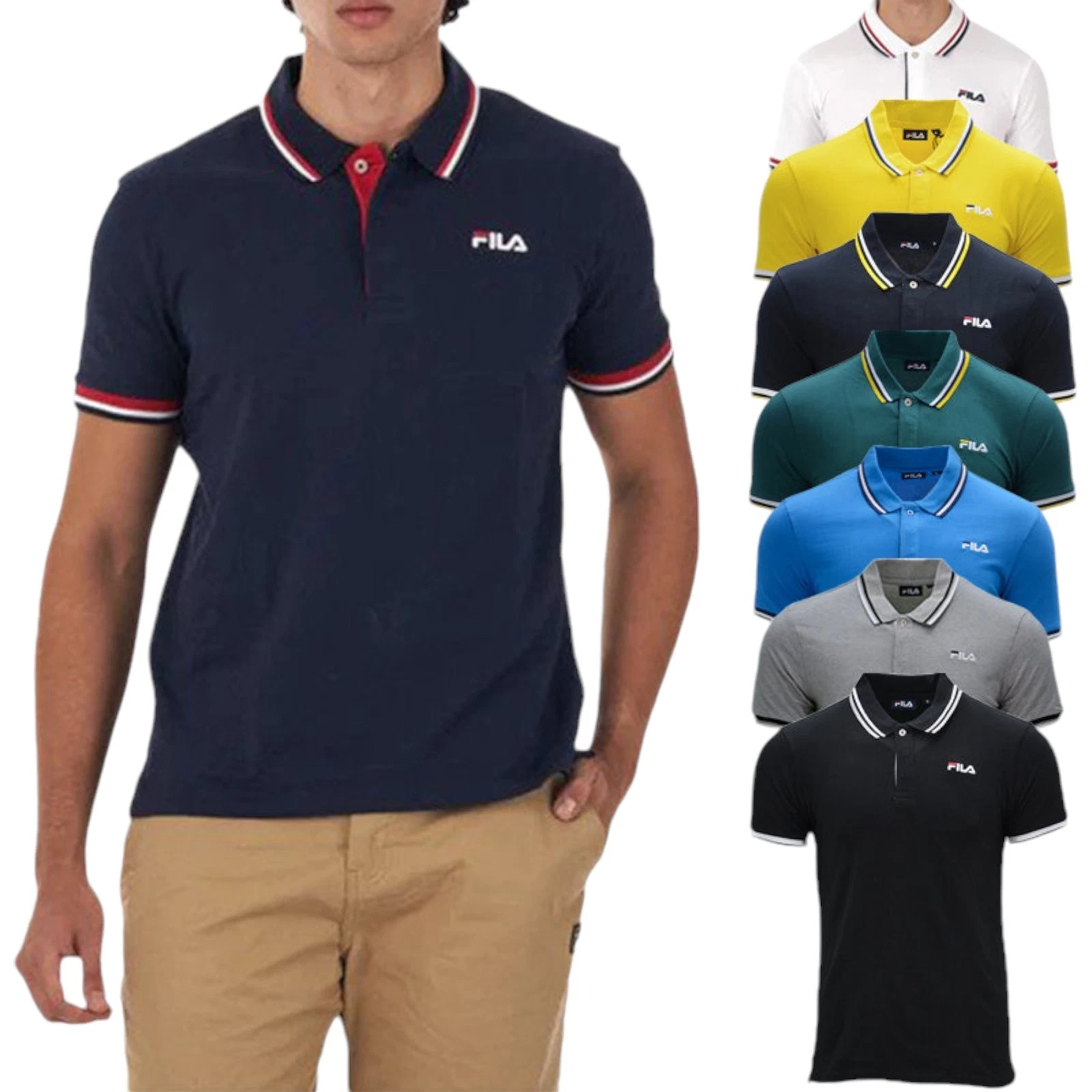 FILA Mens Polo Shirt Short Sleeve Casual Summer Tee Cotton Jersey Sports Golf
Opens in a new window