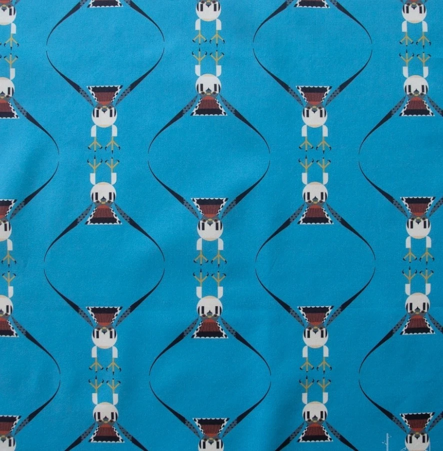 Charley Harper•Canyon County•Canyon Falcon Fabric•1yd•BTY•Blue•Organic!  - Image 2 of 4