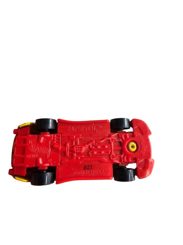 Hot Wheels 2002 24 Seven Yellow Red Diecast Metal Toy Model Car 1:64 Loose - Image 4 of 4