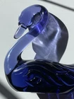 Fenton Glass Solid Purple Swan Figurine 4"-Signed-No Damage