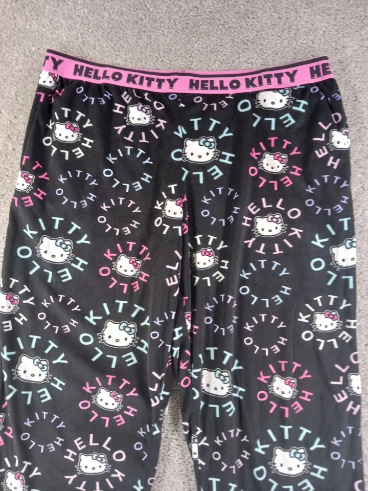 Hello Kitty 2X 18/20W Womens Sleepwear Pajama Pants Black Polyester - Image 2 of 4