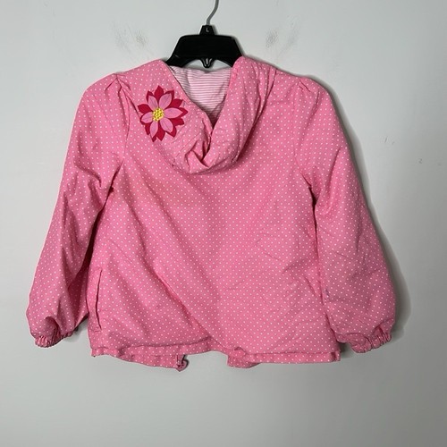 Disney Store Girls Pink Polka Dot Princess Full Zip Hooded Jacket Size 7/8 - Picture 6 of 7