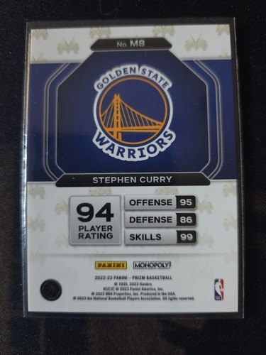 2022 Prizm Monopoly Stephen Curry Money Black Prizm SSP Case HIT - Picture 2 of 2
