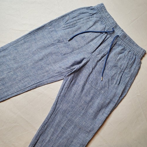 Athleta Damen Größe 2 Retreat Leinen Jogginghose Blau 531704