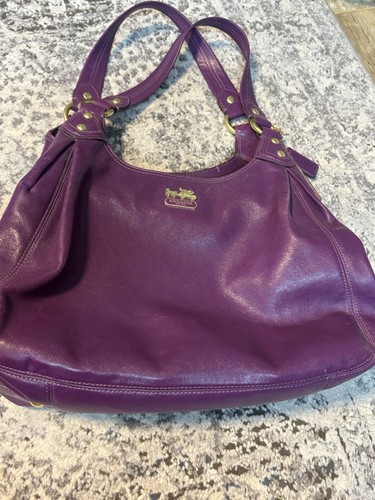 Coach Madison Maggie lila Leder Hobo Bag Handtasche Umhängetasche
