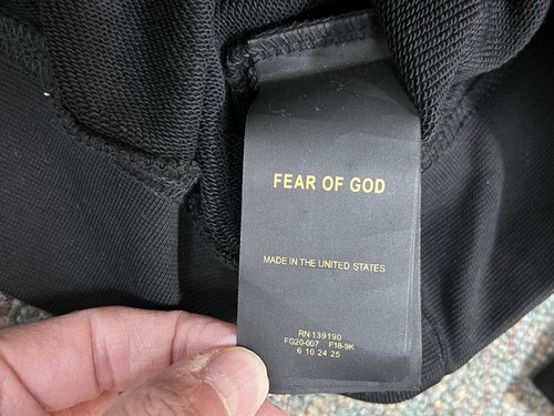 Felpa girocollo Fear of God settima collezione logo G uomo XL nera - Foto 6 di 17