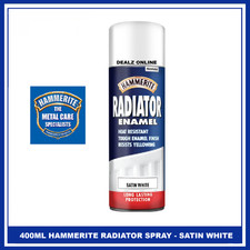 Hammerite  Radiator Paint Quick Drying White Paint SATIN  400ml Aerosol