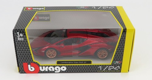 MODELLINO AUTO STATICO BURAGO LAMBORGHINI SIAN FKP 37 HYBRID 2020 ROSSO 1/24 - Foto 6 di 6