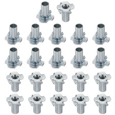 1/4x9mm T-Nuts 4 Pronged 0.71" x 0.71" Tee Nut Carbon Steel Half Thread 50pcs