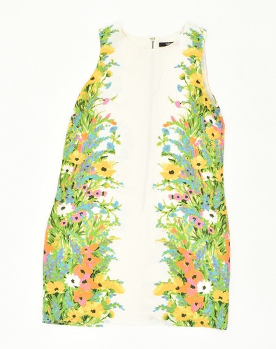 Oasis Damen Etuikleid UK 12 Medium weiß Blumenmuster Polyester AD73