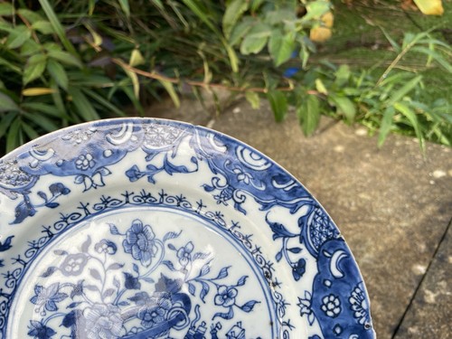 Paar chinesische blau & weiße Porzellan Teller - Bild 14 von 23