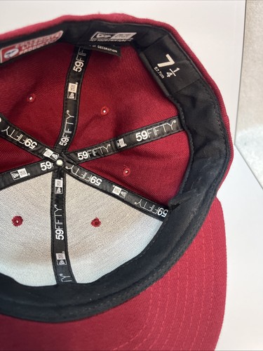 IU Indiana University Hoosiers New Era Wool Cap Hat Dark Red Fitted 7 1/4 - Picture 9 of 10