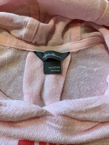 Eddie Bauer Girls Youth Size L Large 14 Thin Long Sleeve Pink Hooded Shirt GUC - Picture 5 of 15