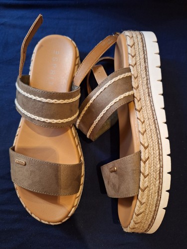 Esprit Sandalen Größe 42 Damen Beige Weiß - Bild 2 von 3