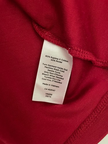 TALBOTS 🌸 size XL XLP bright red tee shirt top 3/4 sleeves scoop neck - Picture 4 of 4