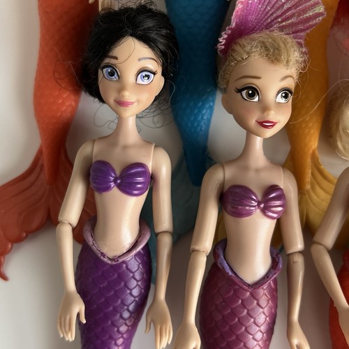Disney Store Doll ARIEL AND HER SISTERS 7” Barbie Doll Set Bundle Lot Poseable - Picture 2 of 12