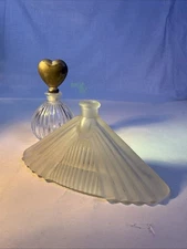 Vintage Pair Of Ornate Art Deco Perfume Bottles. One Without Stopper. Very Nice