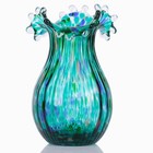 Hand Blown Green Glass vase, Decorative Wide Mouth Glass vase for Home Living...